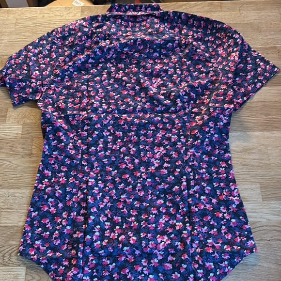 Bonobos Rivera Short Sleeve Shirt in Navy Fringe Sz Medium Tailored - Picture 6 of 9